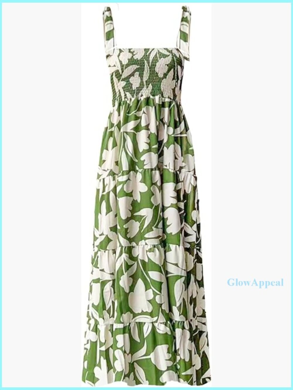 Summer Boho Spaghetti Strap Square Neck Ruffle Maxi Dress Polyester Casual